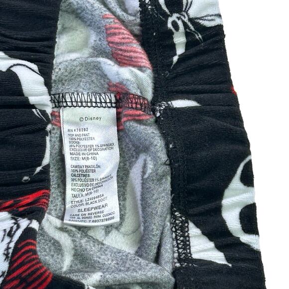 Disney Velour PJ Bottoms Medium Nightmare Before Christmas Black Red White Pants - Picture 5 of 9